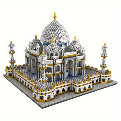3950pcs Large World's Famous Architecture Building Blocks, Taj Mahal Castle Model, City Landmarks Desktop Ornaments, Micro Bricks, High Diff