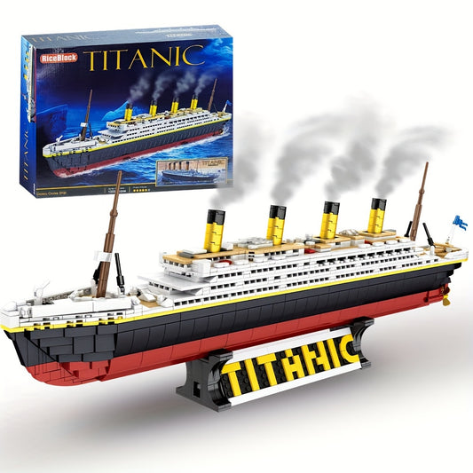 Large Titanic Model Building Block Kit, 1333 Pieces Adults Challenging Huge Titanic Cruise Ship Model Building Set Toys