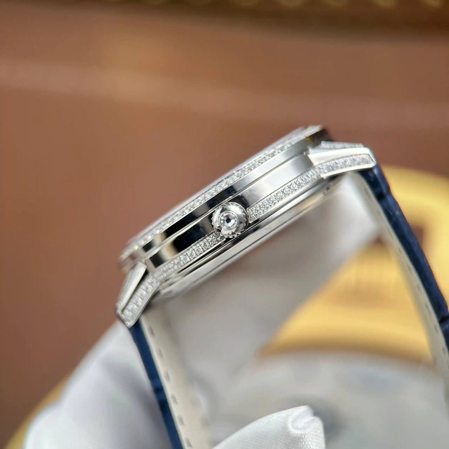 Starry Sky Moon Phase Automatic Watch with Diamond Bezel