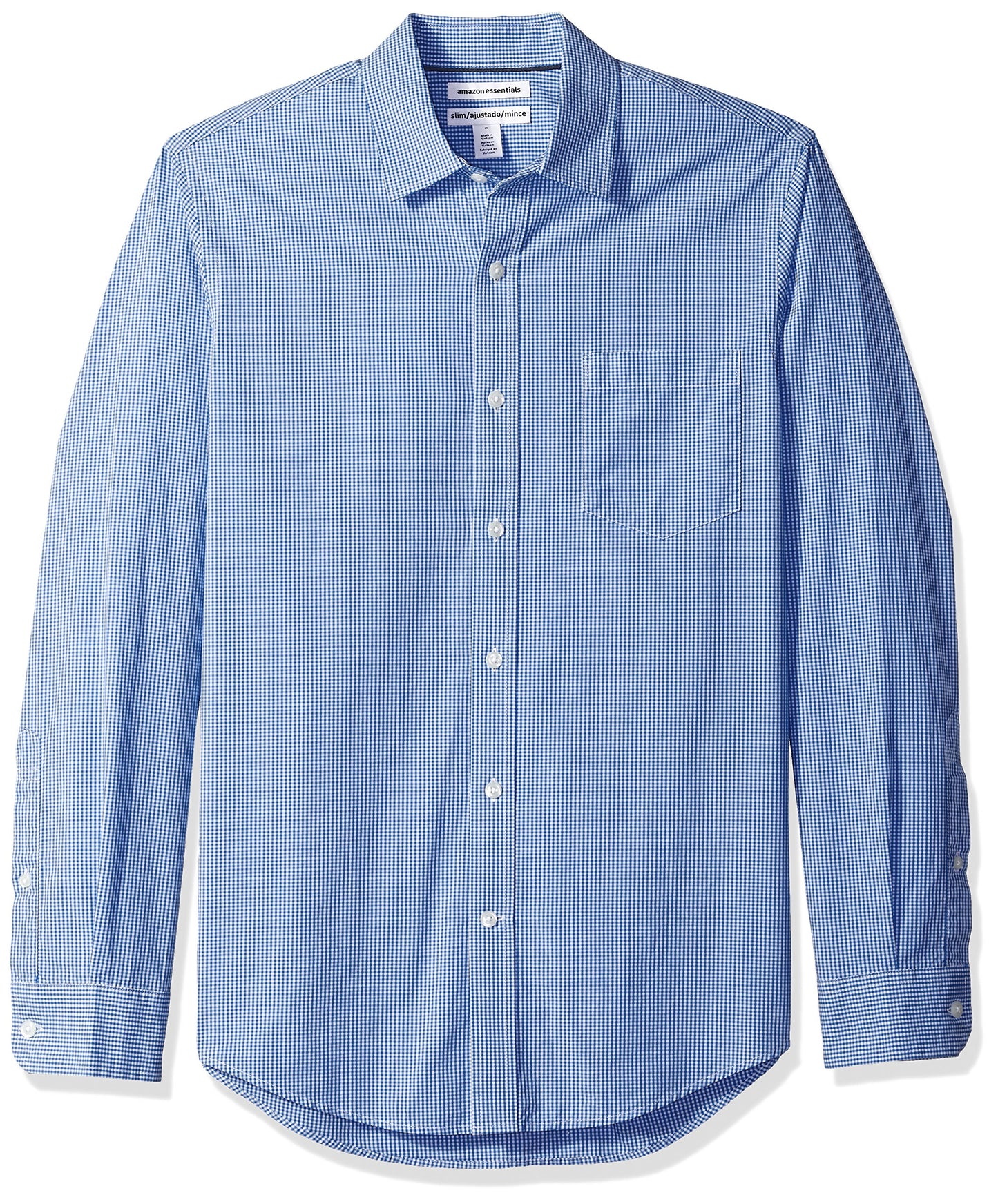 HOTAmazon Essentials Men's Regular-Fit Long-Sleeve Casual Poplin Shirt, Button Front, Business Casual, Collared