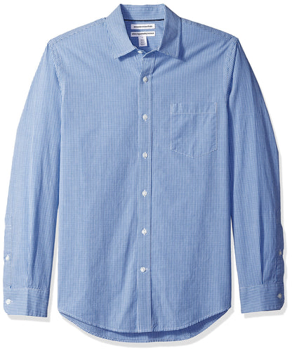 HOTAmazon Essentials Men's Regular-Fit Long-Sleeve Casual Poplin Shirt, Button Front, Business Casual, Collared