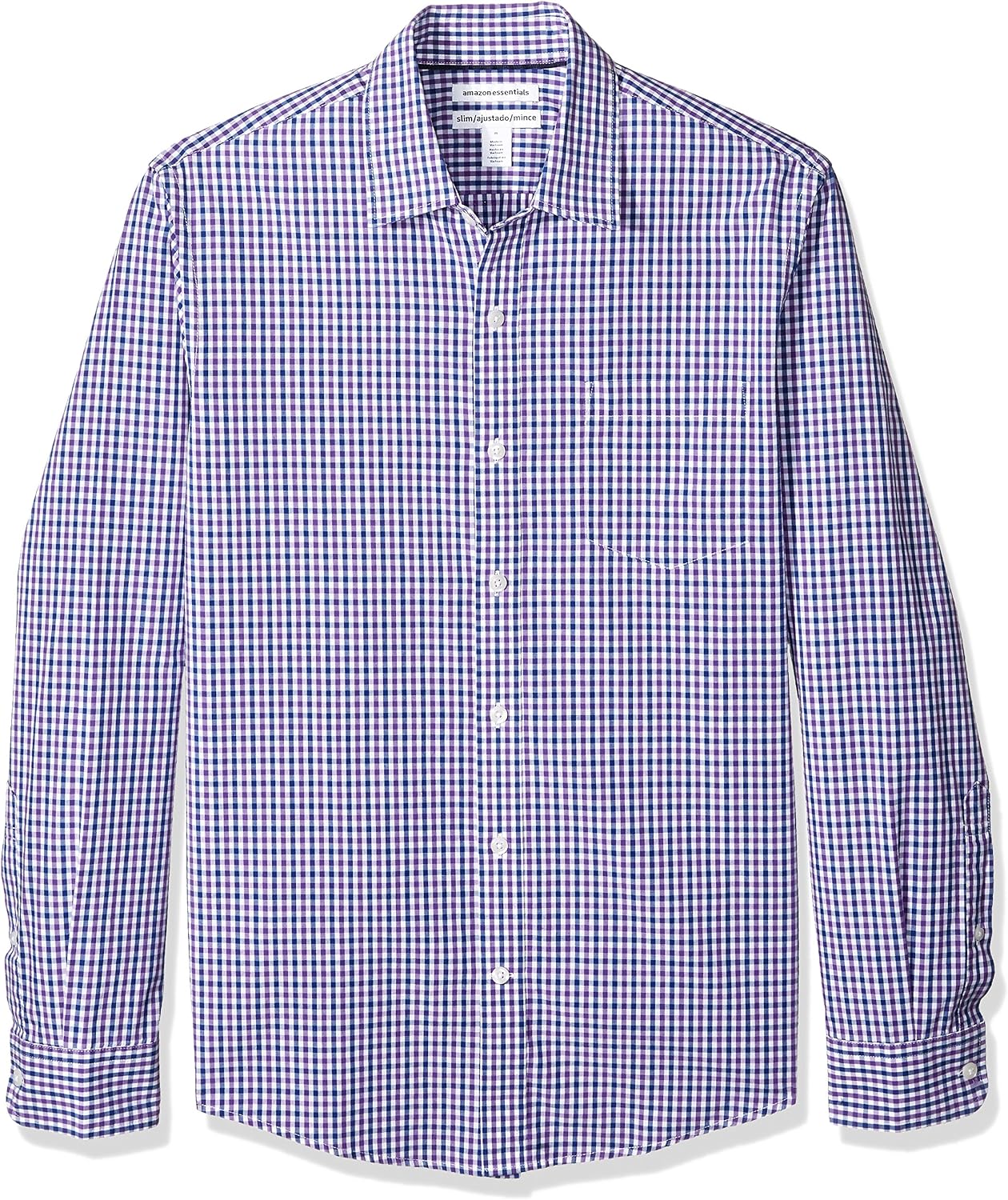 HOTAmazon Essentials Men's Regular-Fit Long-Sleeve Casual Poplin Shirt, Button Front, Business Casual, Collared