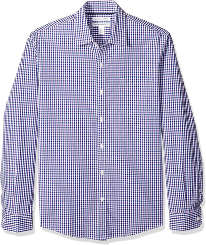 HOTAmazon Essentials Men's Regular-Fit Long-Sleeve Casual Poplin Shirt, Button Front, Business Casual, Collared