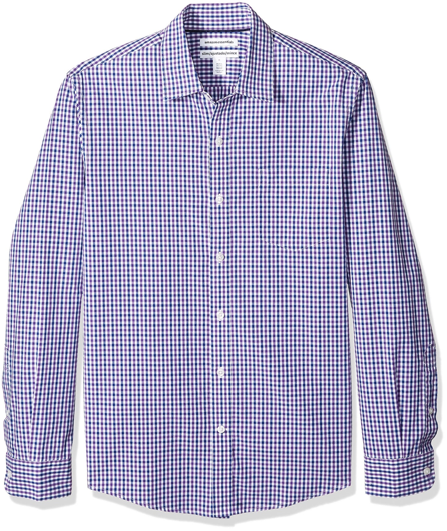 HOTAmazon Essentials Men's Regular-Fit Long-Sleeve Casual Poplin Shirt, Button Front, Business Casual, Collared