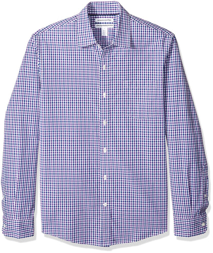 HOTAmazon Essentials Men's Regular-Fit Long-Sleeve Casual Poplin Shirt, Button Front, Business Casual, Collared