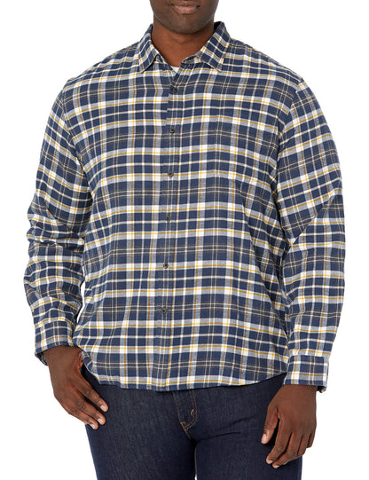 HOTAmazon Essentials Men's Slim-Fit Flannel Shirt, Long Sleeve Button Down Plaid