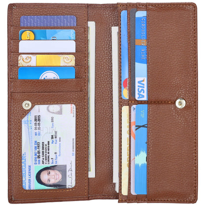 HOTLavemi Ultra Slim Thin Leather Women Wallet RFID Blocking Credit Card Holder Bifold Long Ladies Billfold