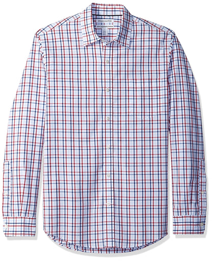 HOTAmazon Essentials Men's Regular-Fit Long-Sleeve Casual Poplin Shirt, Button Front, Business Casual, Collared