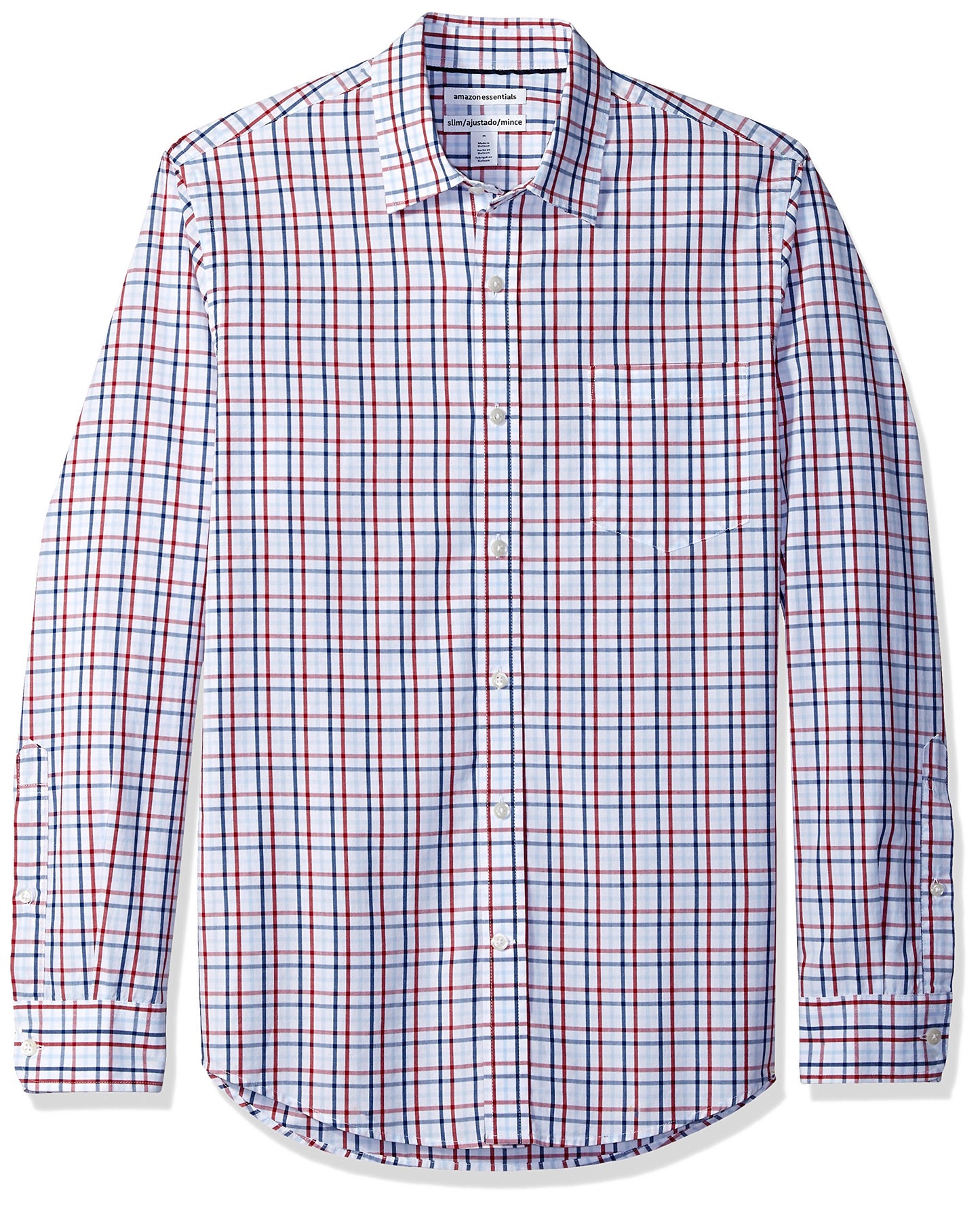 HOTAmazon Essentials Men's Regular-Fit Long-Sleeve Casual Poplin Shirt, Button Front, Business Casual, Collared