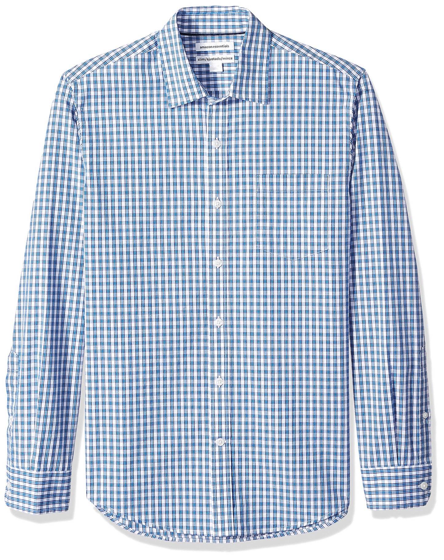 HOTAmazon Essentials Men's Regular-Fit Long-Sleeve Casual Poplin Shirt, Button Front, Business Casual, Collared