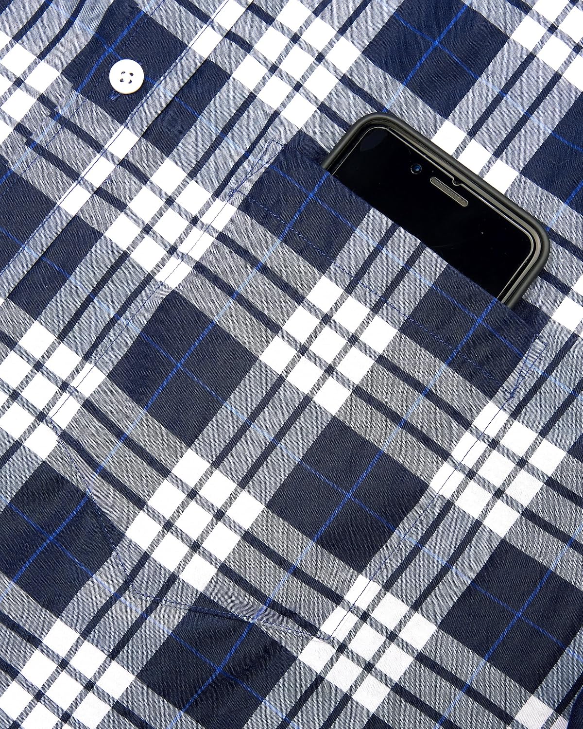 HOTAlimens & Gentle Plaid Mens Short Sleeve Button Down Shirts with Pocket | Lightweight,Button-Down Collar,Regular Fit,Excellent Colors,Breathable,Casual,Cotton Blend,Easy Care