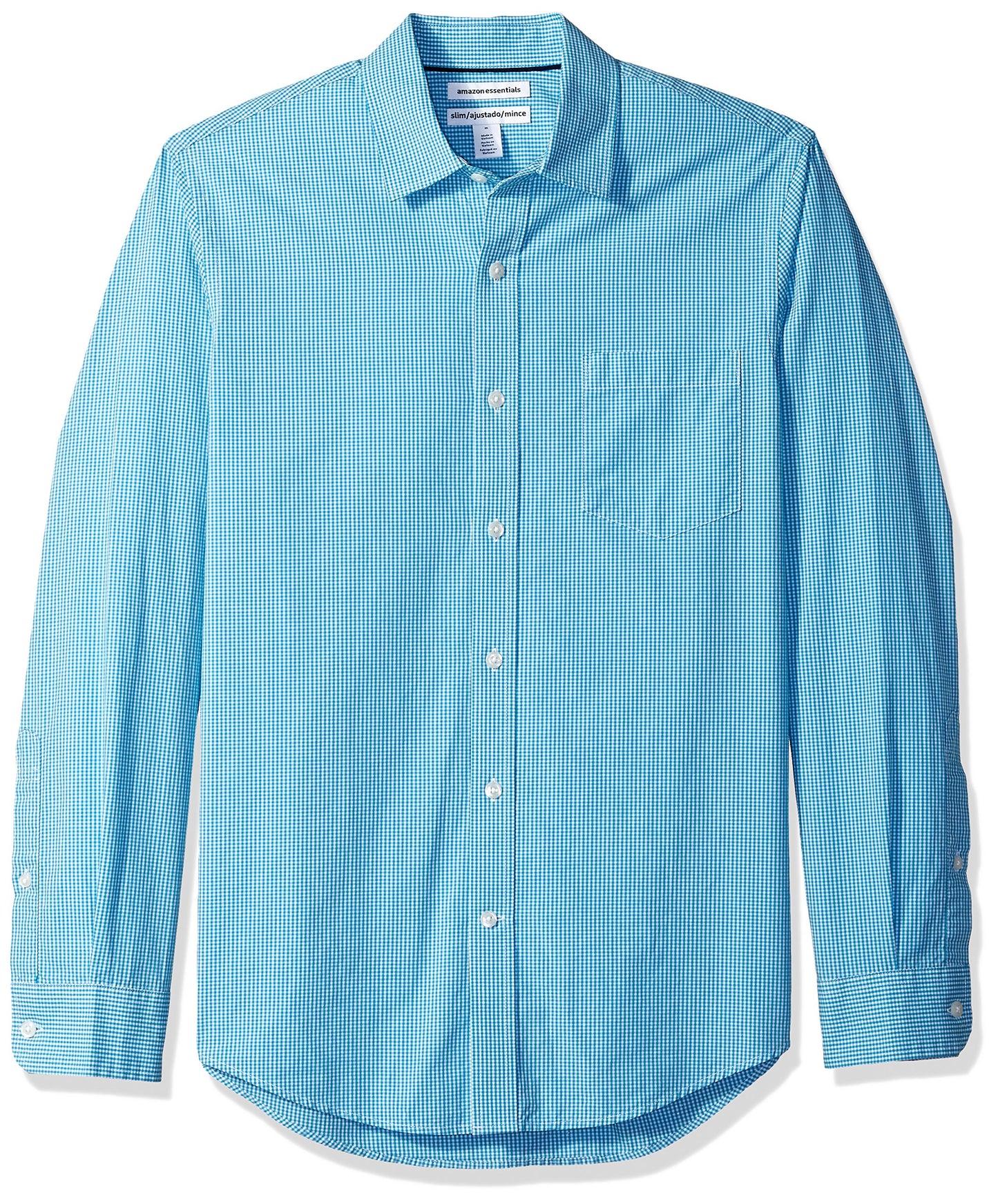 HOTAmazon Essentials Men's Regular-Fit Long-Sleeve Casual Poplin Shirt, Button Front, Business Casual, Collared