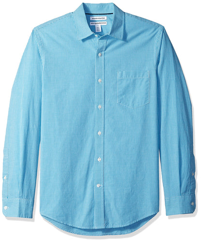 HOTAmazon Essentials Men's Regular-Fit Long-Sleeve Casual Poplin Shirt, Button Front, Business Casual, Collared