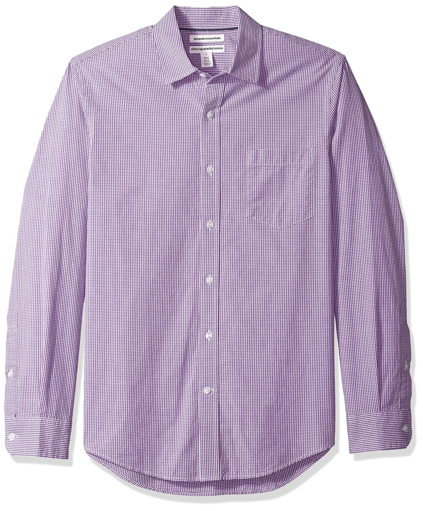 HOTAmazon Essentials Men's Regular-Fit Long-Sleeve Casual Poplin Shirt, Button Front, Business Casual, Collared