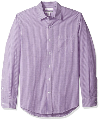 HOTAmazon Essentials Men's Regular-Fit Long-Sleeve Casual Poplin Shirt, Button Front, Business Casual, Collared