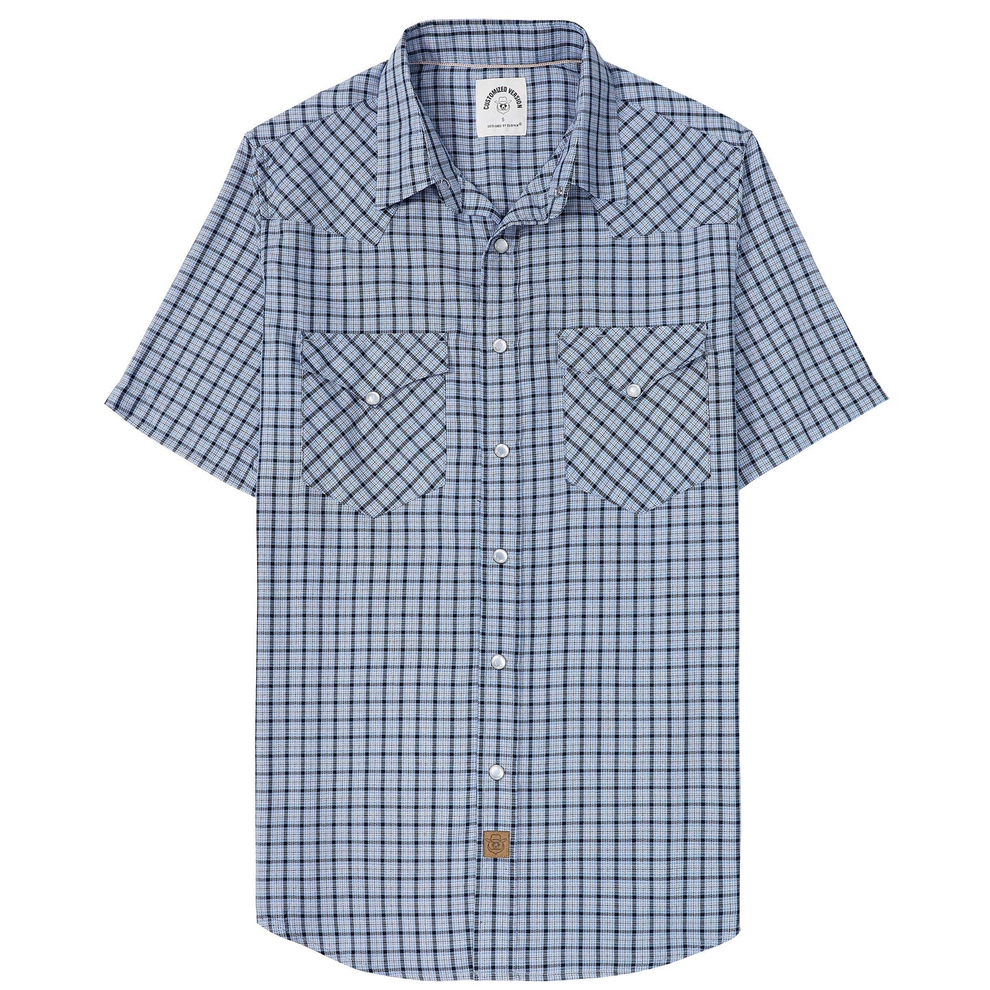 HOTDubinik® Viscose Made from Bamboo Mens Short Sleeve Shirts Plaid Shirt Western Cowboy Pearl Snap Casual Plaid Shirts for Men