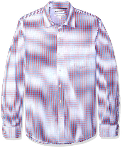 HOTAmazon Essentials Men's Regular-Fit Long-Sleeve Casual Poplin Shirt, Button Front, Business Casual, Collared
