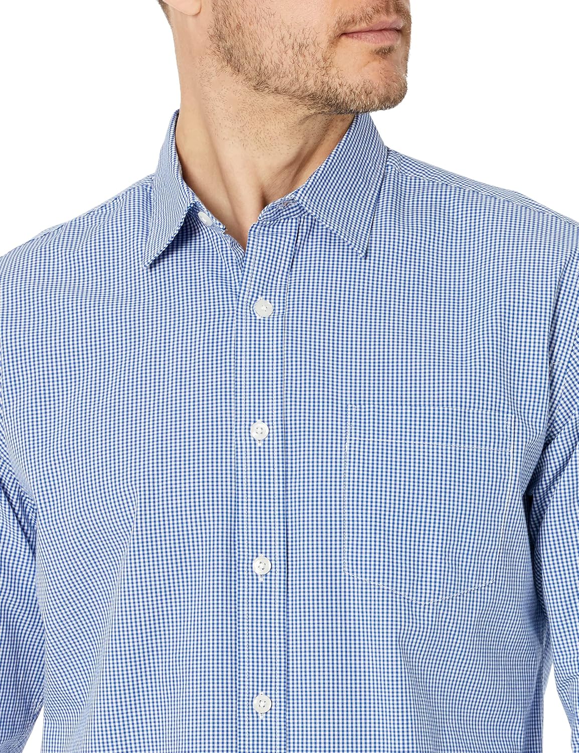 HOTAmazon Essentials Men's Regular-Fit Long-Sleeve Casual Poplin Shirt, Button Front, Business Casual, Collared