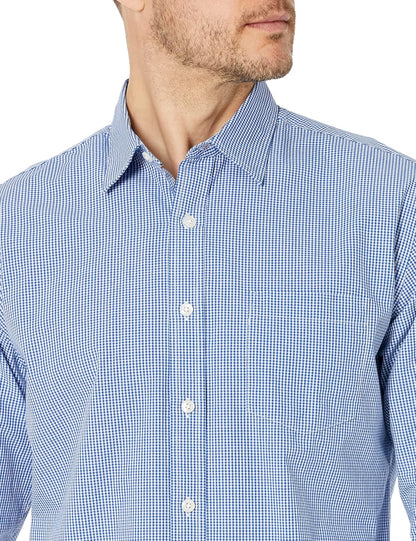 HOTAmazon Essentials Men's Regular-Fit Long-Sleeve Casual Poplin Shirt, Button Front, Business Casual, Collared