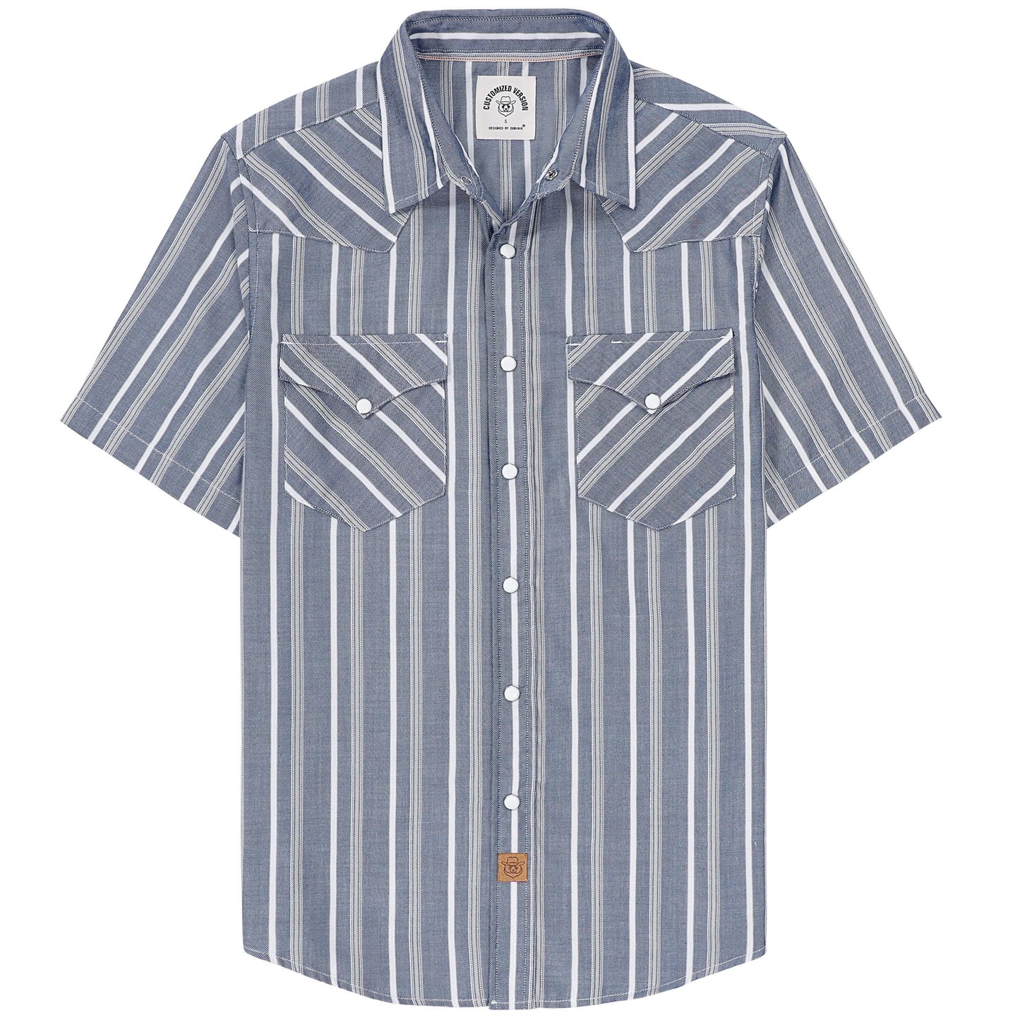 HOTDubinik® Viscose Made from Bamboo Mens Short Sleeve Shirts Plaid Shirt Western Cowboy Pearl Snap Casual Plaid Shirts for Men