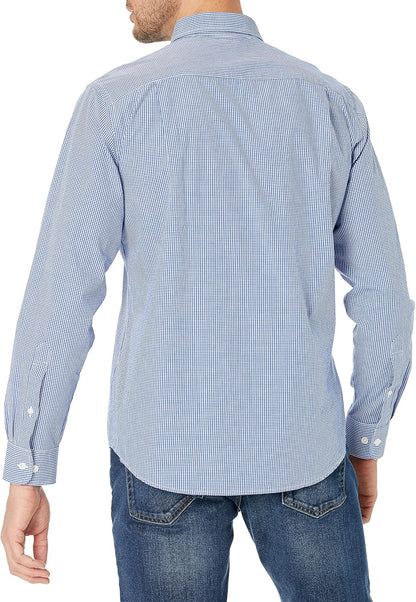 HOTAmazon Essentials Men's Regular-Fit Long-Sleeve Casual Poplin Shirt, Button Front, Business Casual, Collared
