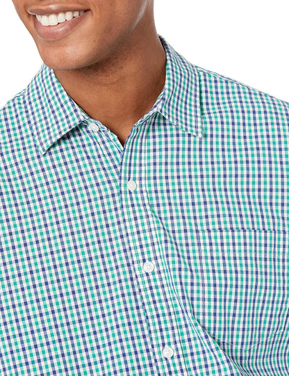 HOTAmazon Essentials Men's Regular-Fit Long-Sleeve Casual Poplin Shirt, Button Front, Business Casual, Collared