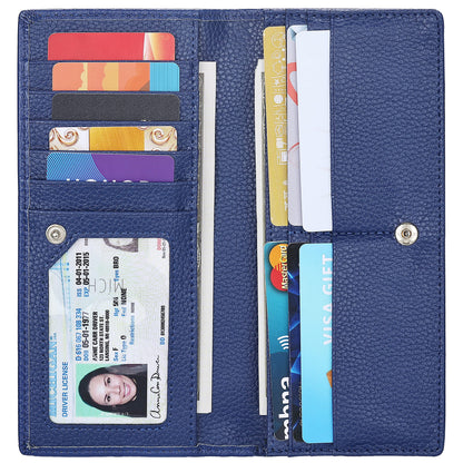 HOTLavemi Ultra Slim Thin Leather Women Wallet RFID Blocking Credit Card Holder Bifold Long Ladies Billfold