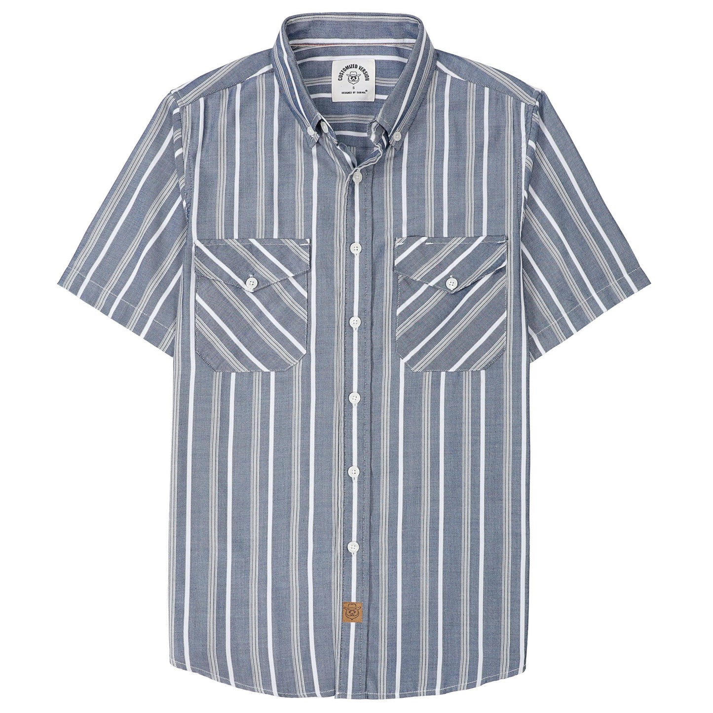 HOTDubinik® Mens Short Sleeve Button Down Two Pockets Soft Vintage Regular Fit Vintage Fishing Casual Shirts