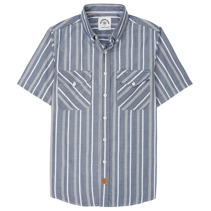 HOTDubinik® Mens Short Sleeve Button Down Two Pockets Soft Vintage Regular Fit Vintage Fishing Casual Shirts