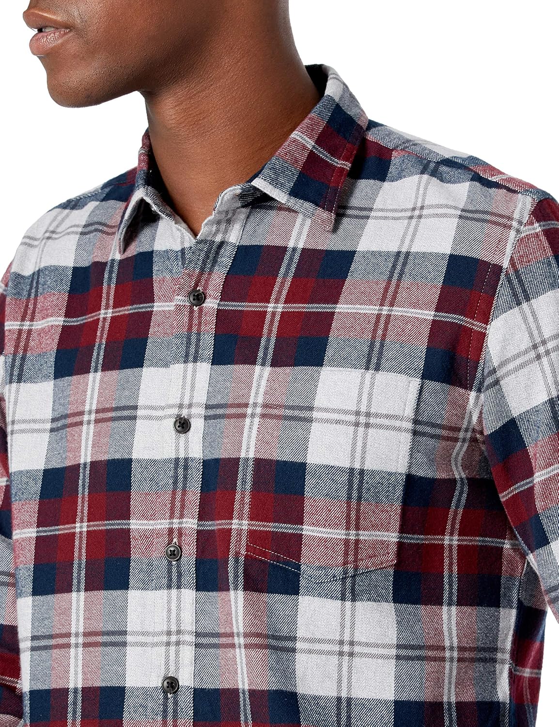 HOTAmazon Essentials Men's Slim-Fit Flannel Shirt, Long Sleeve Button Down Plaid