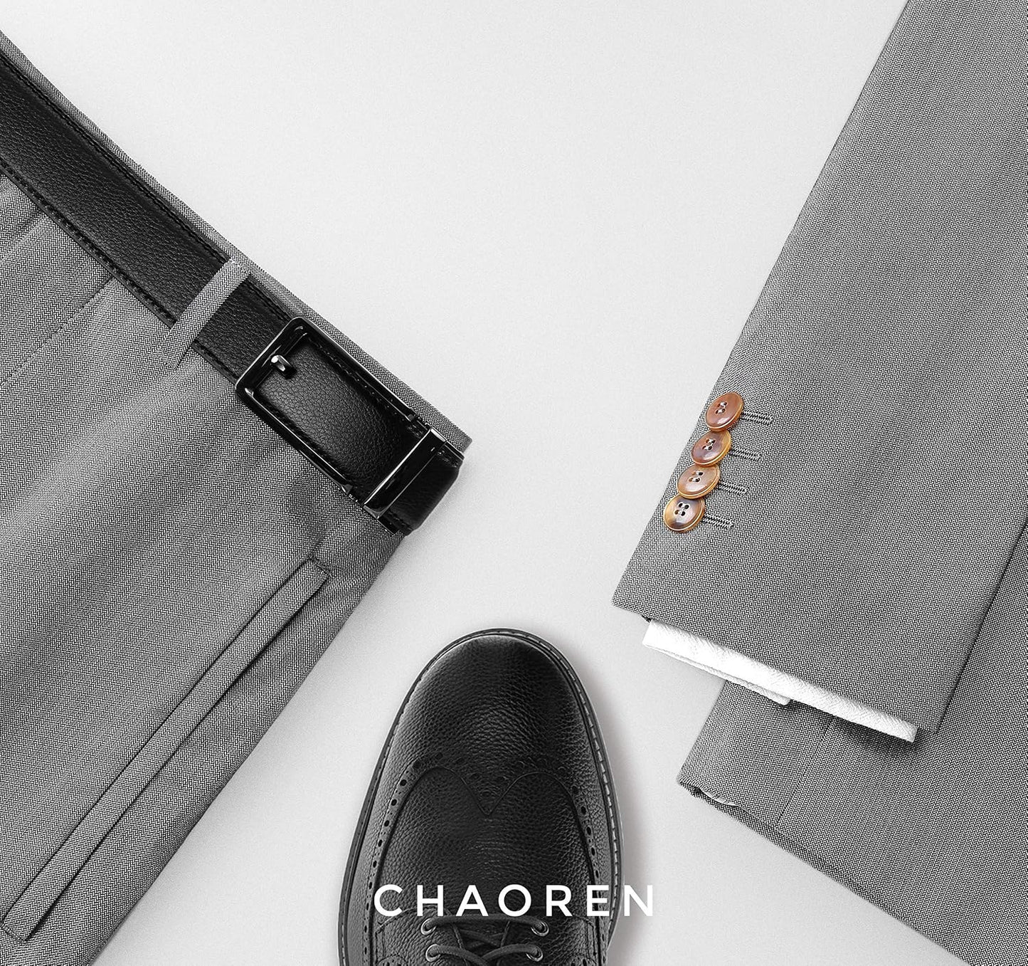 HOTCHAOREN Click Belts for Men - Mens Ratchet Belt 1 3/8" for Dress Pants - Perfect Companion to Men's Oxfords