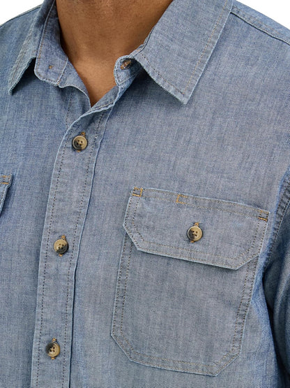 HOTWrangler Authentics Men's Short Sleeve Classic Woven Shirt