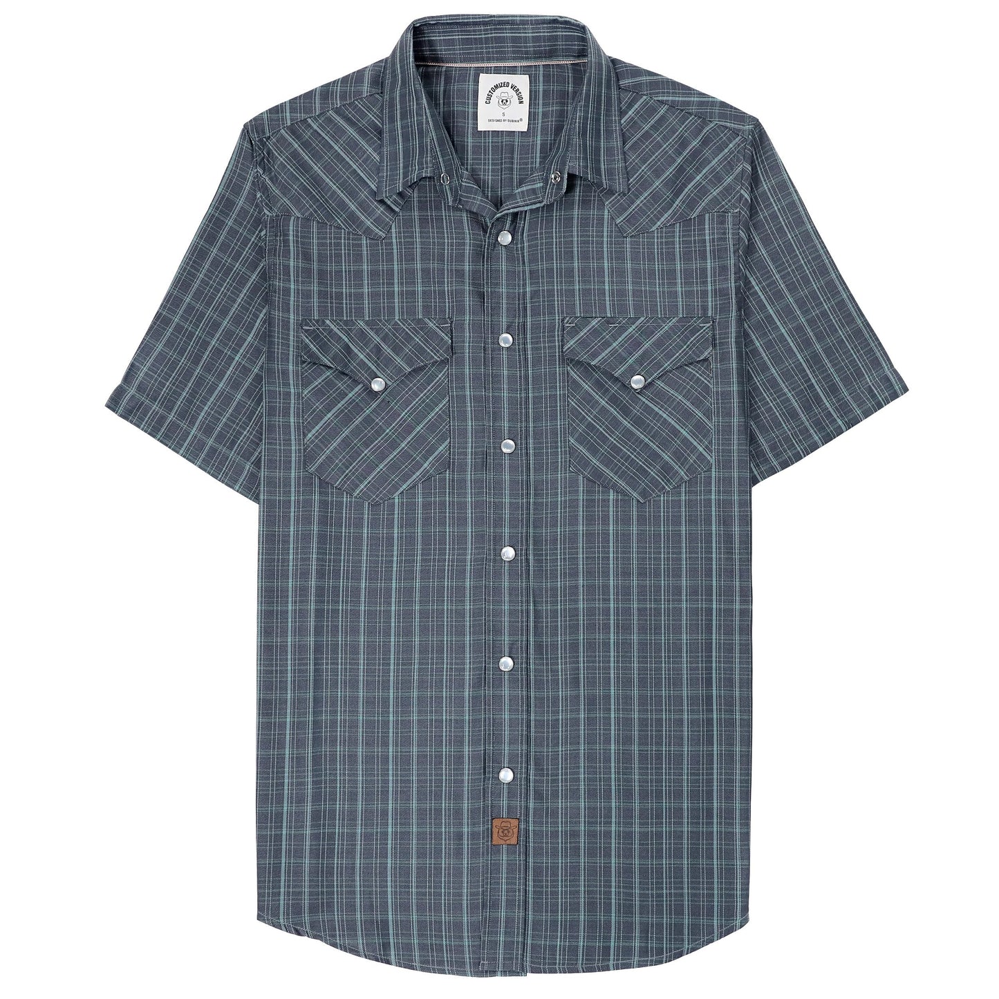 HOTDubinik® Viscose Made from Bamboo Mens Short Sleeve Shirts Plaid Shirt Western Cowboy Pearl Snap Casual Plaid Shirts for Men