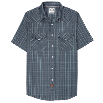 HOTDubinik® Viscose Made from Bamboo Mens Short Sleeve Shirts Plaid Shirt Western Cowboy Pearl Snap Casual Plaid Shirts for Men