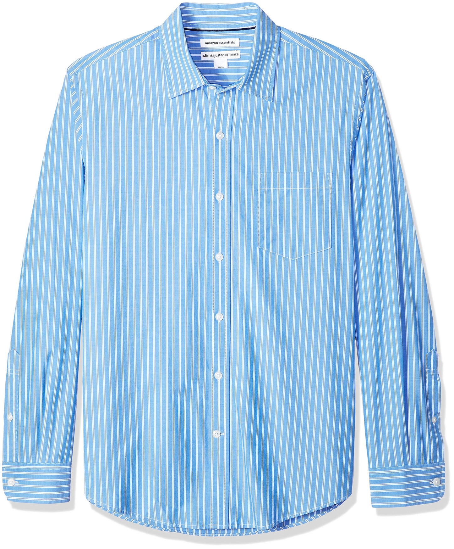 HOTAmazon Essentials Men's Regular-Fit Long-Sleeve Casual Poplin Shirt, Button Front, Business Casual, Collared