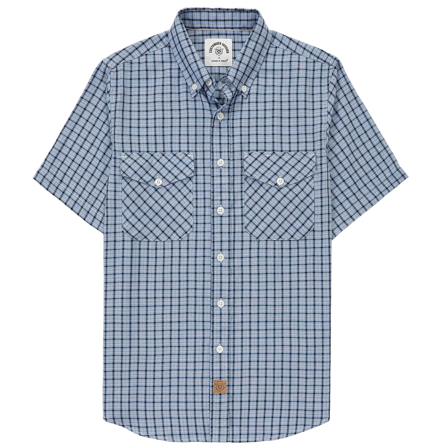 HOTDubinik® Mens Short Sleeve Button Down Two Pockets Soft Vintage Regular Fit Vintage Fishing Casual Shirts