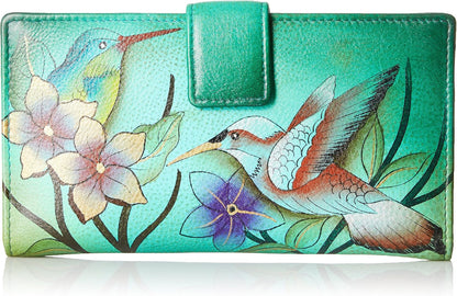 HOTAnna by Anuschka Women's Hand Painted Genuine Leather Two Fold Organizer Wallet