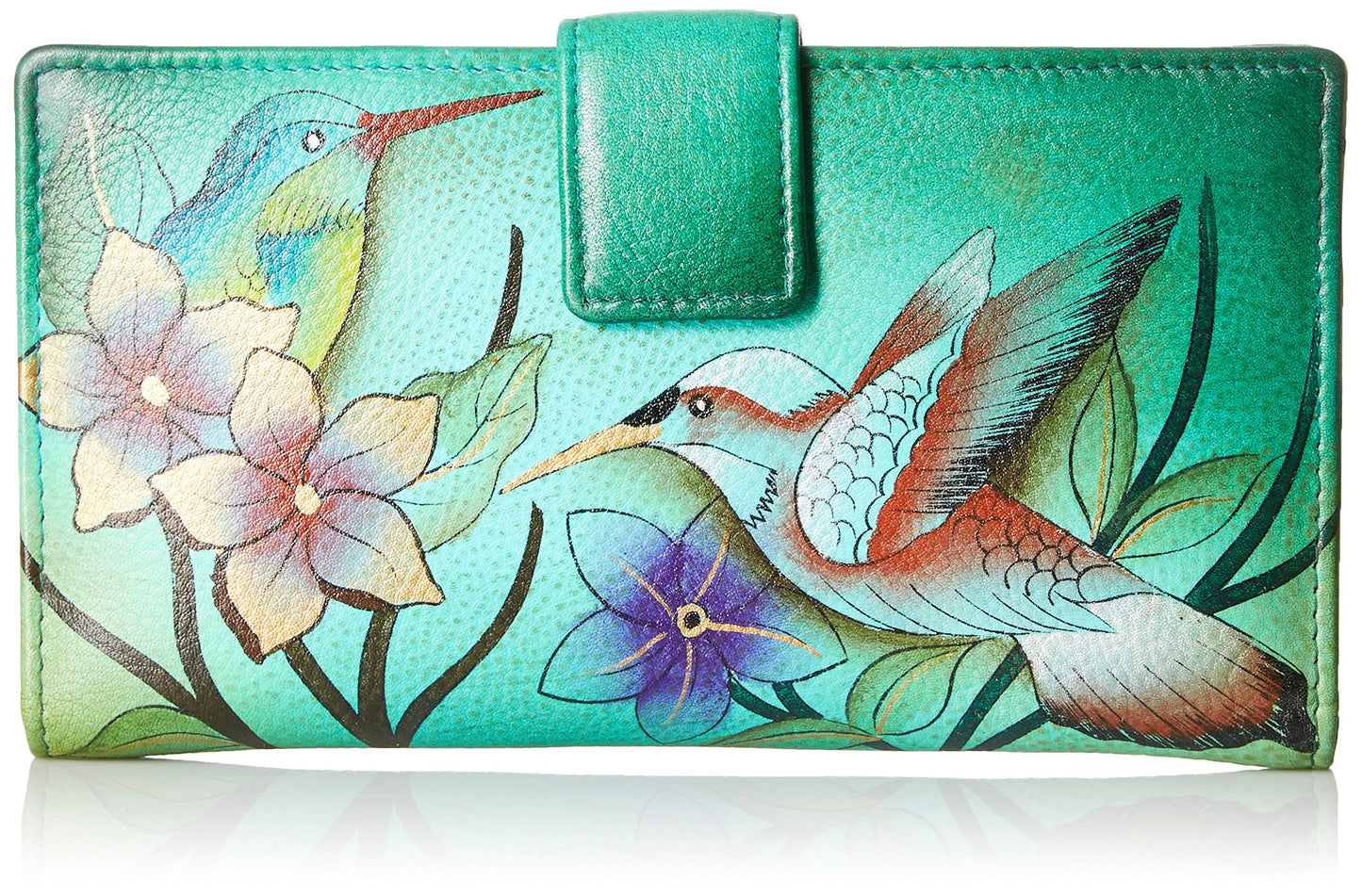 HOTAnna by Anuschka Women's Hand Painted Genuine Leather Two Fold Organizer Wallet