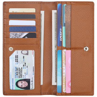 HOTLavemi Ultra Slim Thin Leather Women Wallet RFID Blocking Credit Card Holder Bifold Long Ladies Billfold
