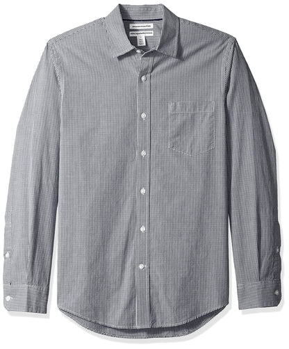 HOTAmazon Essentials Men's Regular-Fit Long-Sleeve Casual Poplin Shirt, Button Front, Business Casual, Collared
