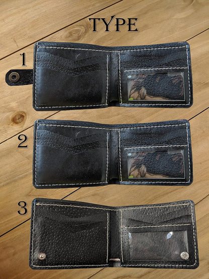 HOTSkull, Bone, Jaw, Skeleton, Men's 3D Genuine Leather Wallet, Handmade wallet, Carved wallet, Tooled wallet, Airbrush Art, Bifold wallet, Custom wallet, Personalized wallet
