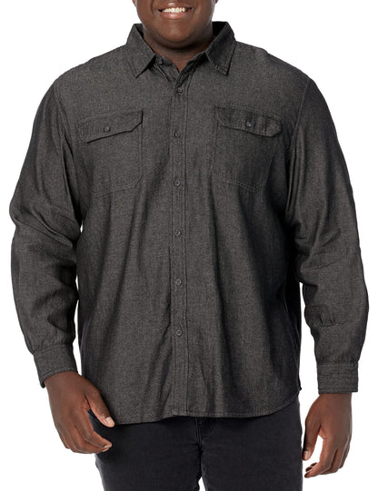 HOTWrangler Authentics Men's Long Sleeve Classic Woven Shirt