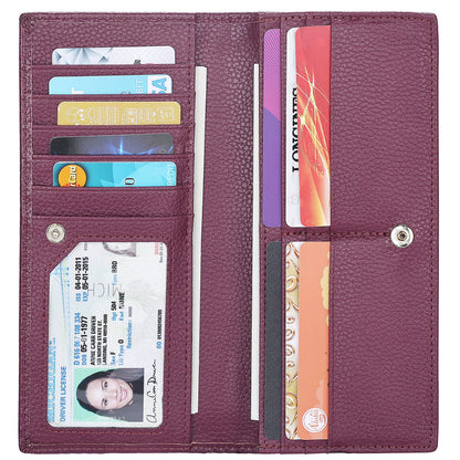 HOTLavemi Ultra Slim Thin Leather Women Wallet RFID Blocking Credit Card Holder Bifold Long Ladies Billfold