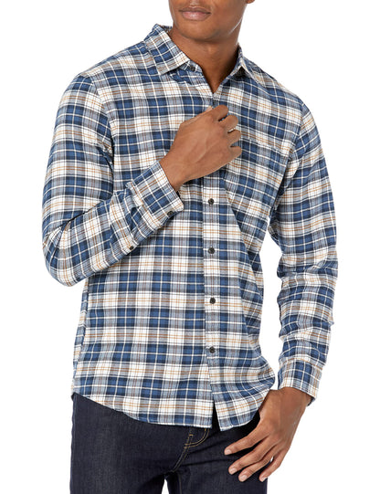 HOTAmazon Essentials Men's Slim-Fit Flannel Shirt, Long Sleeve Button Down Plaid