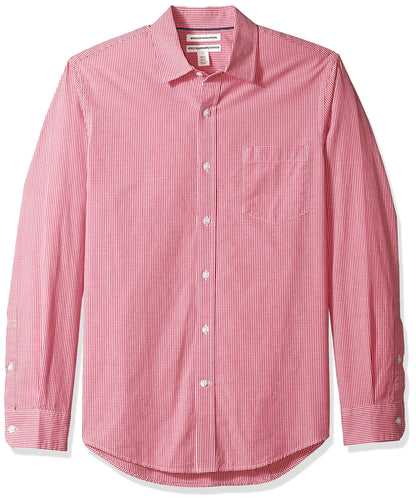 HOTAmazon Essentials Men's Regular-Fit Long-Sleeve Casual Poplin Shirt, Button Front, Business Casual, Collared
