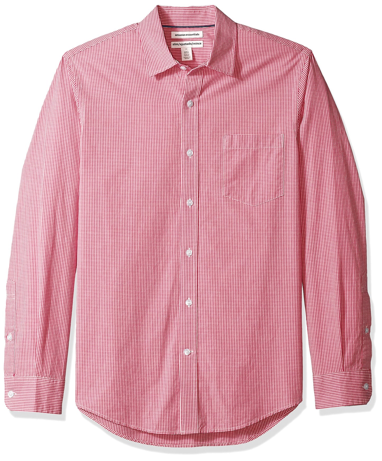 HOTAmazon Essentials Men's Regular-Fit Long-Sleeve Casual Poplin Shirt, Button Front, Business Casual, Collared