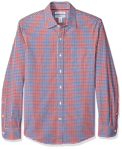 HOTAmazon Essentials Men's Regular-Fit Long-Sleeve Casual Poplin Shirt, Button Front, Business Casual, Collared