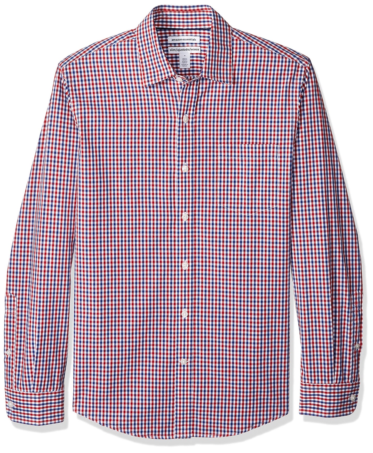 HOTAmazon Essentials Men's Regular-Fit Long-Sleeve Casual Poplin Shirt, Button Front, Business Casual, Collared