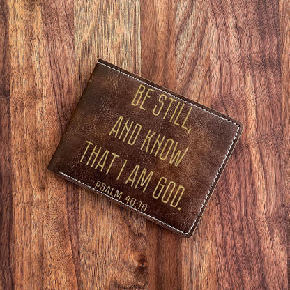HOTPsalm 46:10 Be Still Theme Wallet | Thoughtful Gift for Dad, Sister, Best Friend | Birthday, Easter, Baptism Present