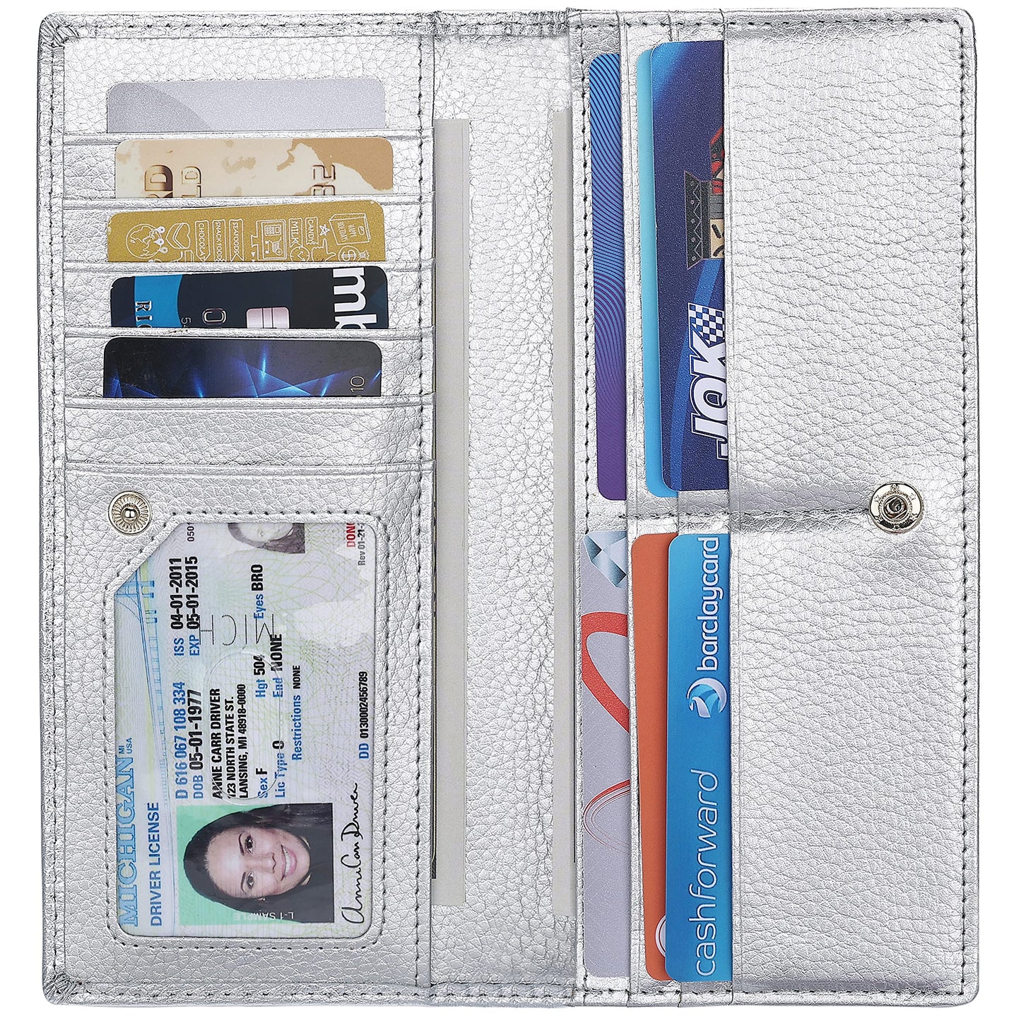 HOTLavemi Ultra Slim Thin Leather Women Wallet RFID Blocking Credit Card Holder Bifold Long Ladies Billfold